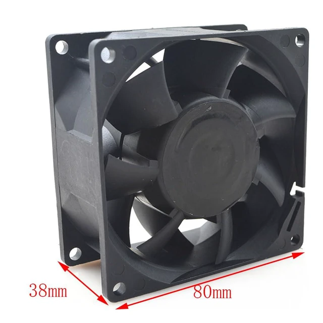 Alt view image 7 of 7 - 80MM Fan DC24V 0.51A 12W FFB0824SHE 8038 8CM 80 * 80 * 38MM 4900RPM High Airflow Dual Ball Inverter Fan(2pin)