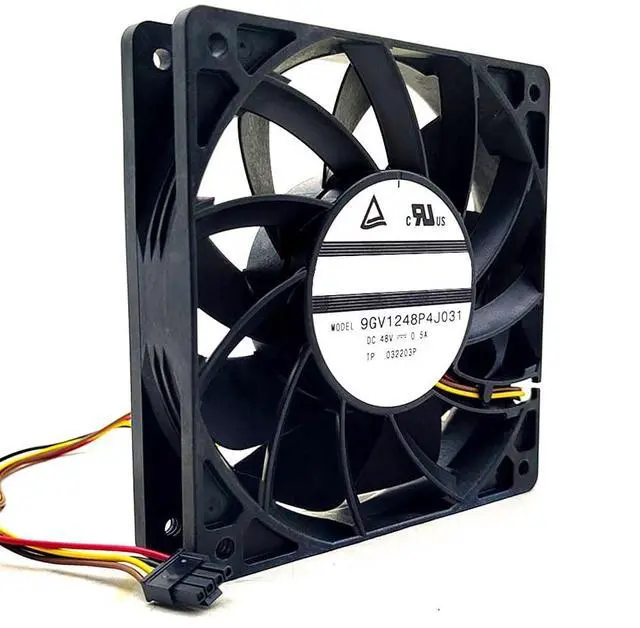 Alt view image 6 of 7 - 120MM Fan DC48V 24W 0.5A 9GV1248P4J031 12025 Speed 5100RPM 120 * 120 * 25MM 12cm Dual Ball Chassis Cooling Fan(4pin)