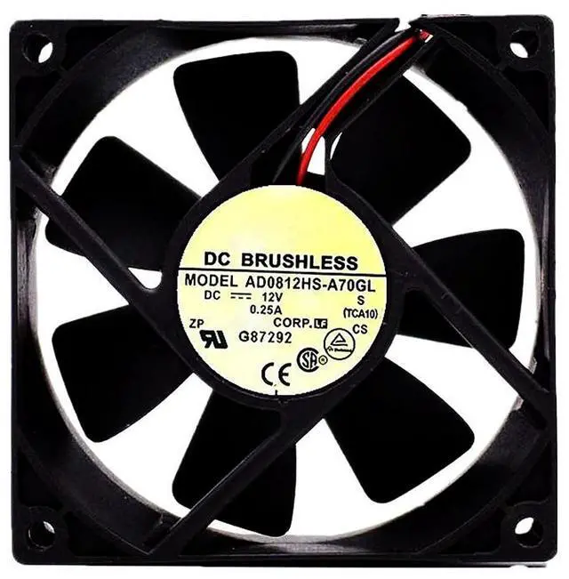 Main image of 80MM Fan 8025 DC12V 3.0W 0.25A AD0812HS-A70GL 8cm Spindle Speed 2500RPM 80 * 80 * 25MM Chassis/Power Supply Cooling Fan(2pin)