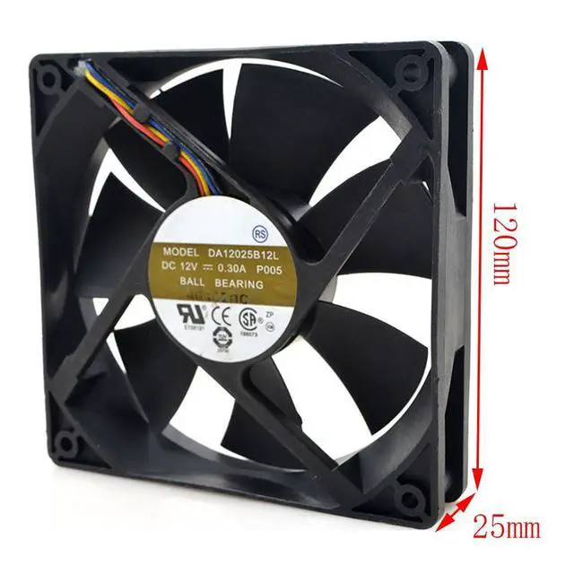 Alt view image 5 of 7 - 120MM Fan DC12V 0.3A 3.6W DA12025B12L P005 12cm 12025120 * 120 * 25MM Speed 2600RPM Silent Temperature Control PWM Fan(4pin)