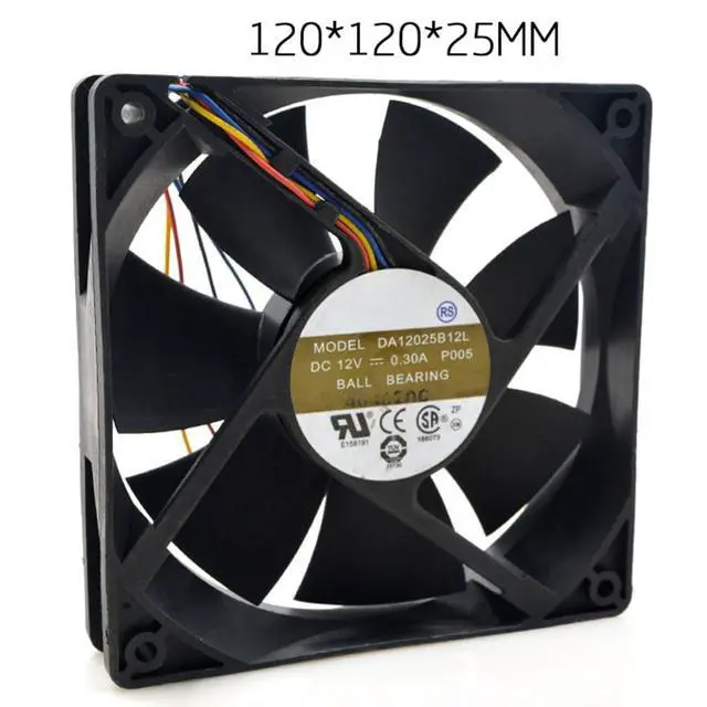 Alt view image 7 of 7 - 120MM Fan DC12V 0.3A 3.6W DA12025B12L P005 12cm 12025120 * 120 * 25MM Speed 2600RPM Silent Temperature Control PWM Fan(4pin)