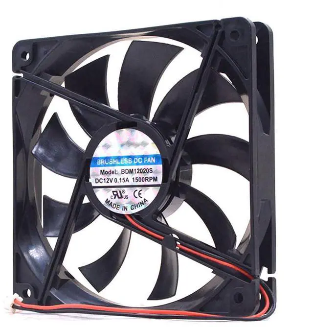 Alt view image 2 of 7 - 120MM DC12V 1.8W 0.15A Power Supply Silent Cooling Fan BDM12020S 12020 Speed 1500RPM 12CM Chassis Thickness 20mm Fan(2pin)