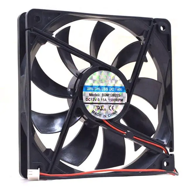Alt view image 3 of 7 - 120MM DC12V 1.8W 0.15A Power Supply Silent Cooling Fan BDM12020S 12020 Speed 1500RPM 12CM Chassis Thickness 20mm Fan(2pin)