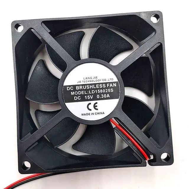 Alt view image 7 of 7 - 80MM Fan DC15V 0.30A 4.5W LD158025S Diameter 8cm X7-250 Small Electric Welder High Airflow Cooling Fan 3800RPM 80 * 80 * 25mm(2pin)
