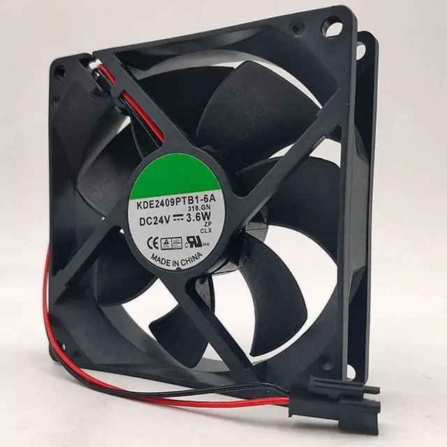 Alt view image 2 of 7 - 90MM Fan DC24V 0.15A 3.6W 9025 4200RPM KDE2409PTB1-6A 9225 Double Ball Inverter Cooling Fan 90 * 90 * 25mm (2pin)