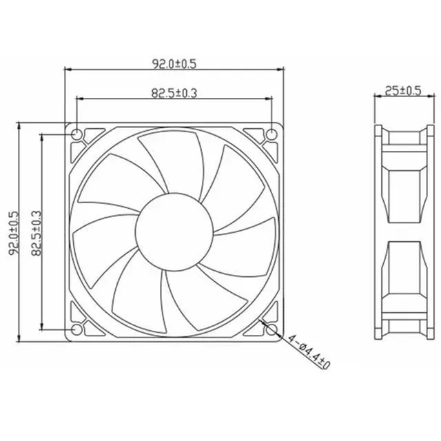 Alt view image 4 of 7 - 90MM Fan DC24V 0.15A 3.6W 9025 4200RPM KDE2409PTB1-6A 9225 Double Ball Inverter Cooling Fan 90 * 90 * 25mm (2pin)