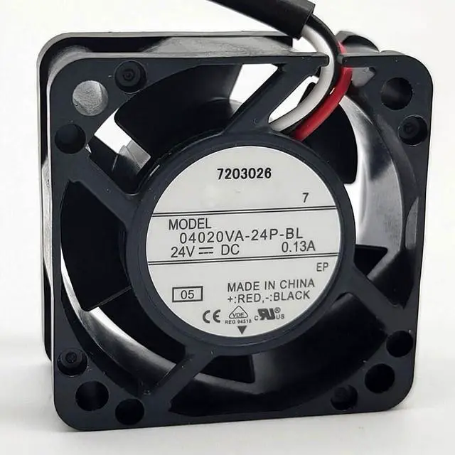Alt view image 5 of 7 - 40MM Fan 4020 DC24V 0.13A 3.12W 04020VA-24P-BL 4CM 8600RPM Dual Ball Drive Cooling Fan 40 * 40 * 20MM (3pin)