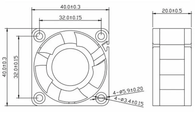 Alt view image 4 of 7 - 40MM 4020 DC24V Fan 0.09A 2.16W 4cm AD0424HB-C50 40 * 40 * 20MM 6500RPM Dual Ball Inverter Silent Cooling Fan (2pin)
