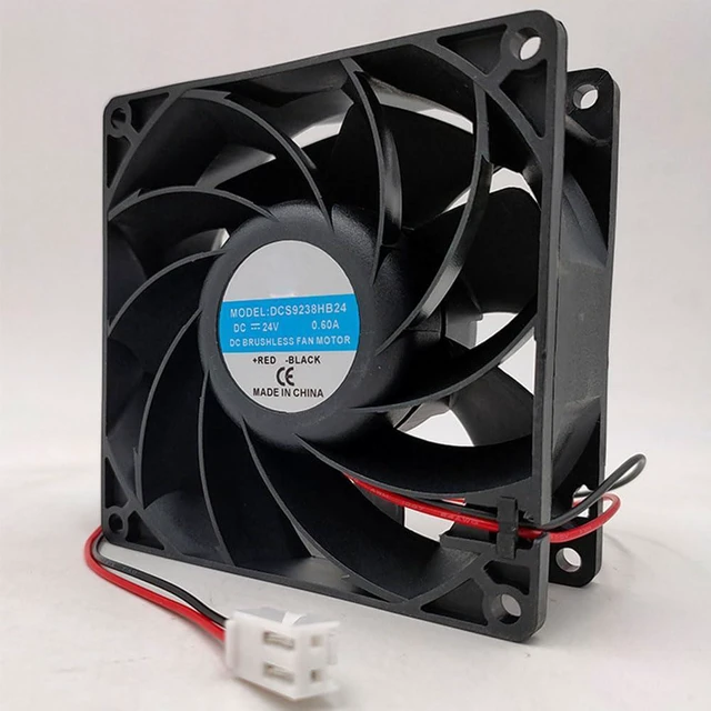 Alt view image 2 of 7 - 90MM Fan DC24V 0.60A 12.48W 9cm Welding Machine DCS9238HB24 9038 5500RPM 90 * 90 * 38mm Inverter High Air Flow Cooling Fan (2pin)