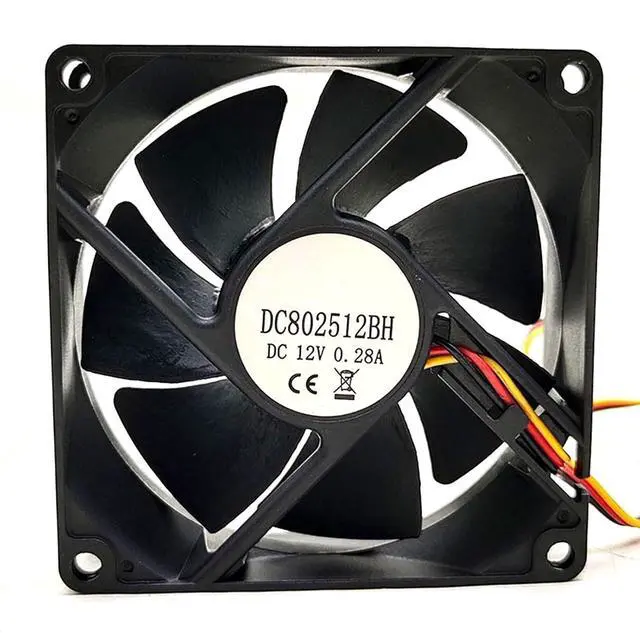 Main image of 80mm Fan 8025 for FUHE Motors DC802512BH 3600RPM DC12V 0.28A 3.36W 8CM Double Ball 80 * 80 * 25MM Inverter Cooling Fan (3pin)