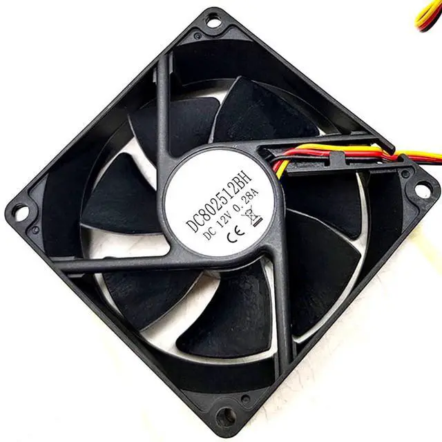 Alt view image 7 of 7 - 80mm Fan 8025 for FUHE Motors DC802512BH 3600RPM DC12V 0.28A 3.36W 8CM Double Ball 80 * 80 * 25MM Inverter Cooling Fan (3pin)