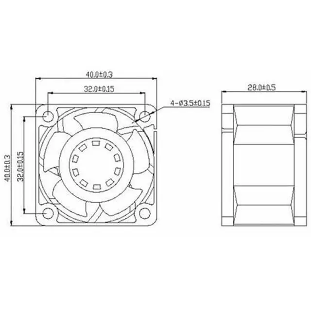Alt view image 4 of 7 - 40MM DC12V Fan 0.90A 10.8W PF40281BX-D50U-ACP 4028 40 * 40 * 28MM Speed 15000RPM 4CM Dual Ball Inverter Cooling Fan (4pin)
