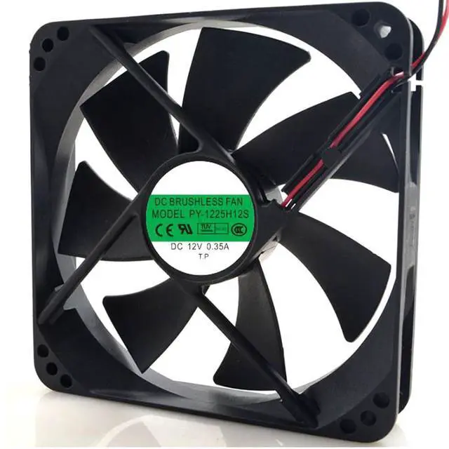Alt view image 7 of 7 - 120MM 12025 DC12V 0.35A 4.2W 120 * 120 * 25MM 2500RPM POWERYEAR PY-1225H12S 12CM Dual Ball Chassis Cooling Fan (2pin)