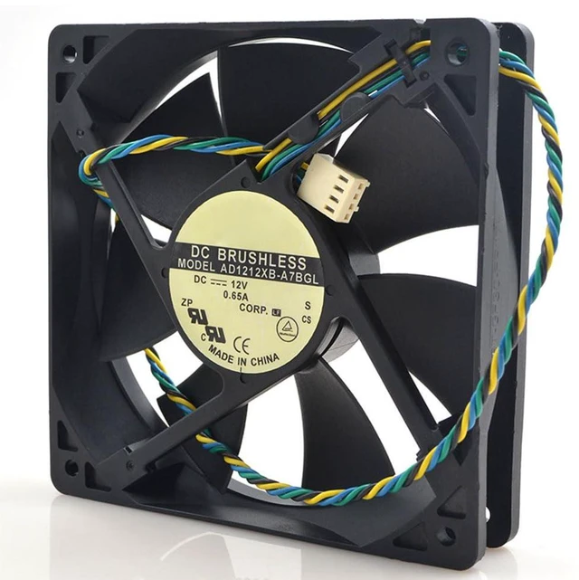 Alt view image 2 of 7 - 120mm 12025 for AD1212XB-A7BGL DC12V 0.65A 12CM Double Ball Fan 120 * 120 * 25mm Four Wire PWN Temperature Controlled Fan (4pin)