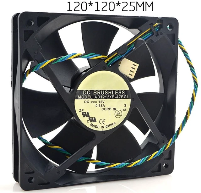 Alt view image 6 of 7 - 120mm 12025 for AD1212XB-A7BGL DC12V 0.65A 12CM Double Ball Fan 120 * 120 * 25mm Four Wire PWN Temperature Controlled Fan (4pin)