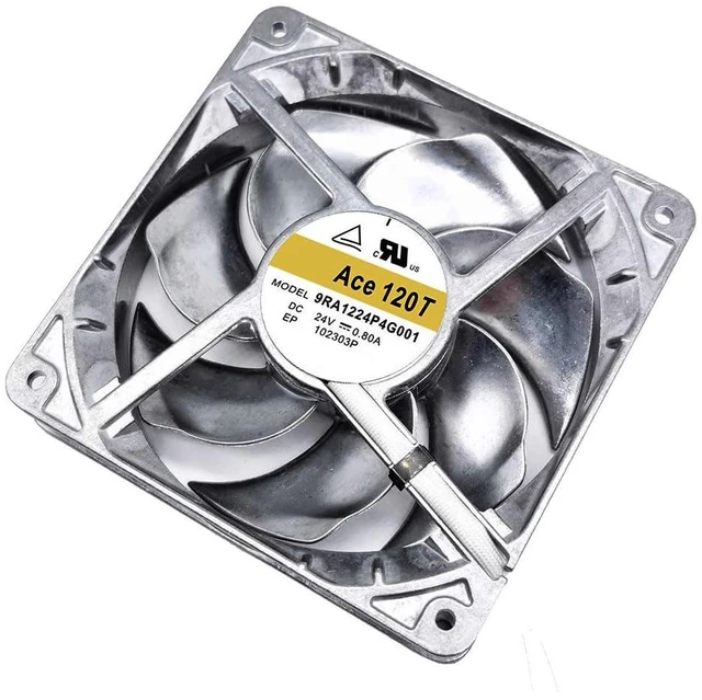 Alt view image 6 of 7 - 120mm 12025 DC24V Fan 9RA1224P4G001 0.8A 120 * 120 * 25mm 5000RPM 12cm Dual Ball All Metal Frequency Converter Cooling Fan (4pin)