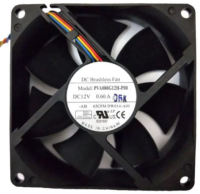 Alt view image 2 of 7 - 80MM for Foxconn PVA080G12H-P00 DC12V Fan 8025 8CM 0.60A Speed Control Fan 80 * 80 * 25mm PWM Temperature Control Fan (4-pin)