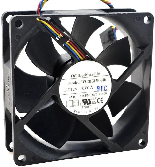 Main image of 80MM for Foxconn PVA080G12H-P00 DC12V Fan 8025 8CM 0.60A Speed Control Fan 80 * 80 * 25mm PWM Temperature Control Fan (4-pin)