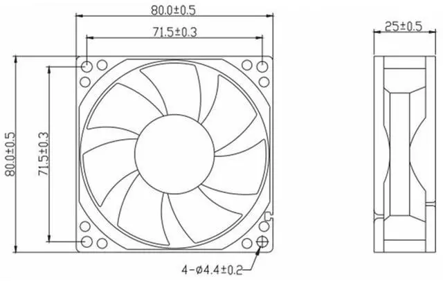 Alt view image 7 of 7 - 80MM for Foxconn PVA080G12H-P00 DC12V Fan 8025 8CM 0.60A Speed Control Fan 80 * 80 * 25mm PWM Temperature Control Fan (4-pin)