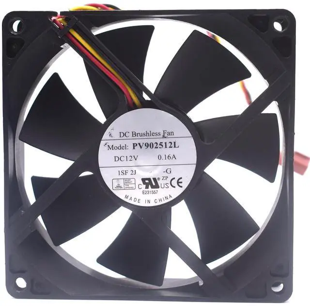 Main image of 90MM for Foxconn 9CM 9025 PV902512L DC12V Fan 0.16A 3-Wire Speed Measurement CPU Fan 90 * 90 * 25mm Power Fan Silent Chassis Cooling Fan (3pin)