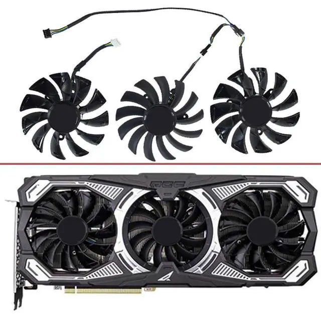 Alt view image 2 of 7 - Graphics Card Cooling Fans Suitable for Zotac RTX 3060 3060ti 3070 3080 3080TI 3090 PGF GOC/Apocalypse OC Series Desktop 87mm GA92S2U 12V 0.46A 4Pin Video Card Cooler Fans GPU Fan