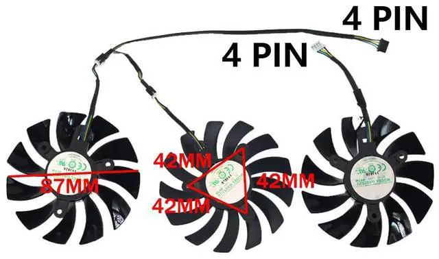 Alt view image 4 of 7 - Graphics Card Cooling Fans Suitable for Zotac RTX 3060 3060ti 3070 3080 3080TI 3090 PGF GOC/Apocalypse OC Series Desktop 87mm GA92S2U 12V 0.46A 4Pin Video Card Cooler Fans GPU Fan