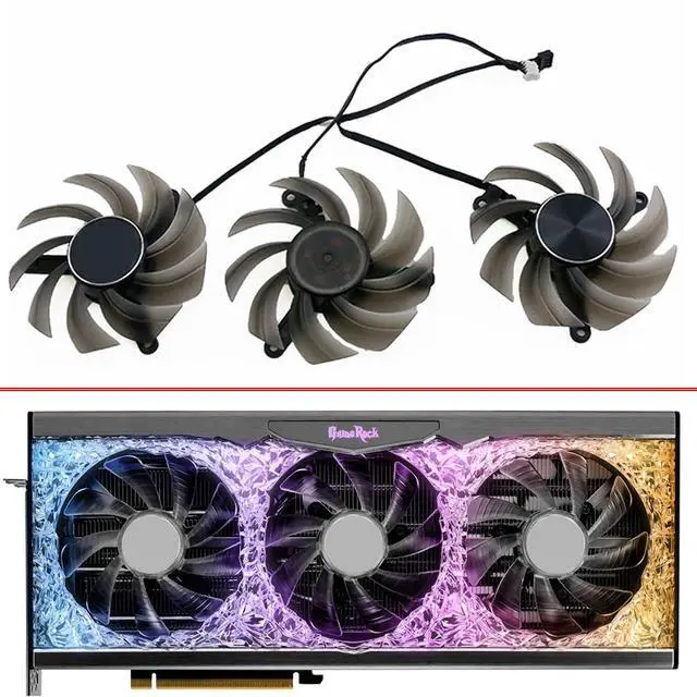 Alt view image 2 of 7 - Graphics Card Cooling Fans Suitable for Palit RTX 3090Ti 3090 3080TI 3080 3070TI 3070 GameRock Series Desktop 82mm TH8015S2H-PCC01 12V 0.45A 4Pin Video Card Cooler Fans GPU Fan
