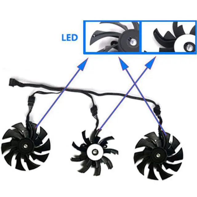 Alt view image 7 of 7 - Graphics Card Cooling Fans Suitable for GIGABYTE AORUS RTX 2060S 2070 2070S 2080 2080S 2080TI Xtreme Series Desktop 95mm PLD10015B12H 12V 0.55A 12Pin Video Card Cooler Fans GPU Fan