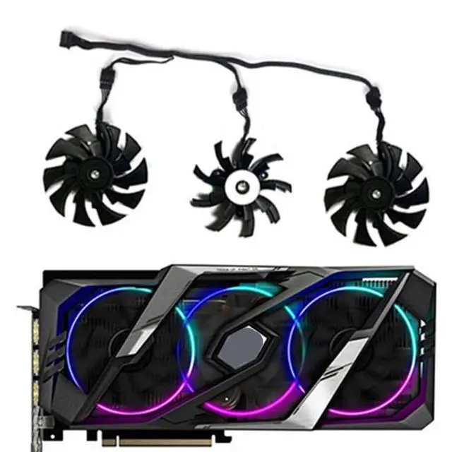 Alt view image 2 of 7 - Graphics Card Cooling Fans Suitable for GIGABYTE AORUS RTX 2060S 2070 2070S 2080 2080S 2080TI Xtreme Series Desktop 95mm PLD10015B12H 12V 0.55A 12Pin Video Card Cooler Fans GPU Fan