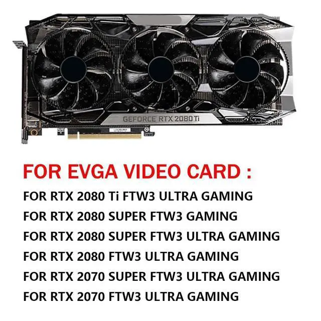 Alt view image 3 of 7 - Graphics Card Cooling Fans Suitable for EVGA RTX 2070 2070S 2080 2080S 2080ti FTW3 Ultra Gaming Series Desktop 87mm PLD09220S12H 12V 0.55A 4Pin Video Card Cooler Fans GPU Fan