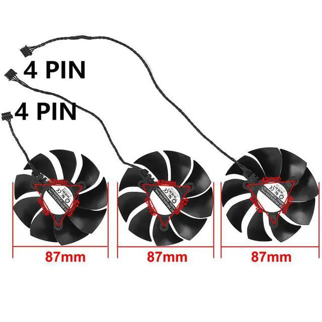Alt view image 4 of 7 - Graphics Card Cooling Fans Suitable for EVGA RTX 2070 2070S 2080 2080S 2080ti FTW3 Ultra Gaming Series Desktop 87mm PLD09220S12H 12V 0.55A 4Pin Video Card Cooler Fans GPU Fan