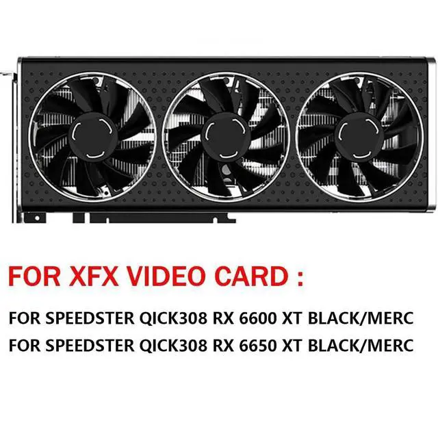 Alt view image 3 of 7 - Graphics Card Cooling Fans Suitable for XFX Speedster QICK308 Radeon RX 6650XT 6600XT Black/MERC Series Desktop GFY09010E12SPA 75mm 12V 0.5A 4Pin Video Card Cooler Fans GPU Fan