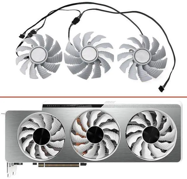 Alt view image 2 of 7 - Graphics Card Cooling Fans Suitable for GIGABYTE RTX 3070ti 3080 3080ti 3090 Vision OC Series Desktop 87mm T129215SU 12V 0.50A 4Pin Video Card Cooler Fans GPU Fan