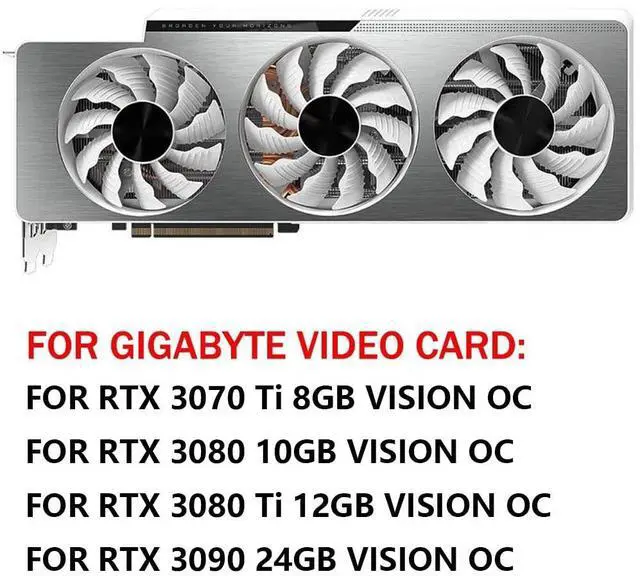 Alt view image 3 of 7 - Graphics Card Cooling Fans Suitable for GIGABYTE RTX 3070ti 3080 3080ti 3090 Vision OC Series Desktop 87mm T129215SU 12V 0.50A 4Pin Video Card Cooler Fans GPU Fan