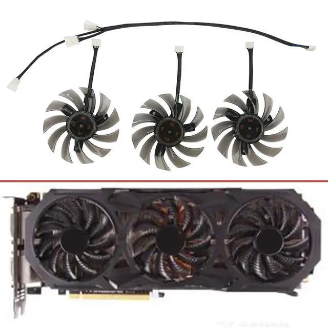 Alt view image 2 of 7 - Graphics Card Cooling Fans Suitable for Gigabyte GTX 980 980ti Gaming GV-N980WF3 Series Desktop 85mm PLD08010S12HH 12V 0.35A 4Pin Video Card Cooler Fans GPU Fan