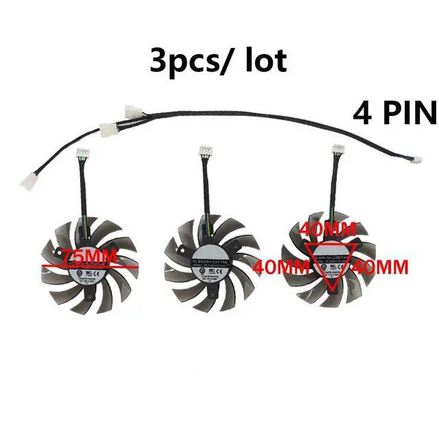 Alt view image 4 of 7 - Graphics Card Cooling Fans Suitable for Gigabyte GTX 980 980ti Gaming GV-N980WF3 Series Desktop 85mm PLD08010S12HH 12V 0.35A 4Pin Video Card Cooler Fans GPU Fan