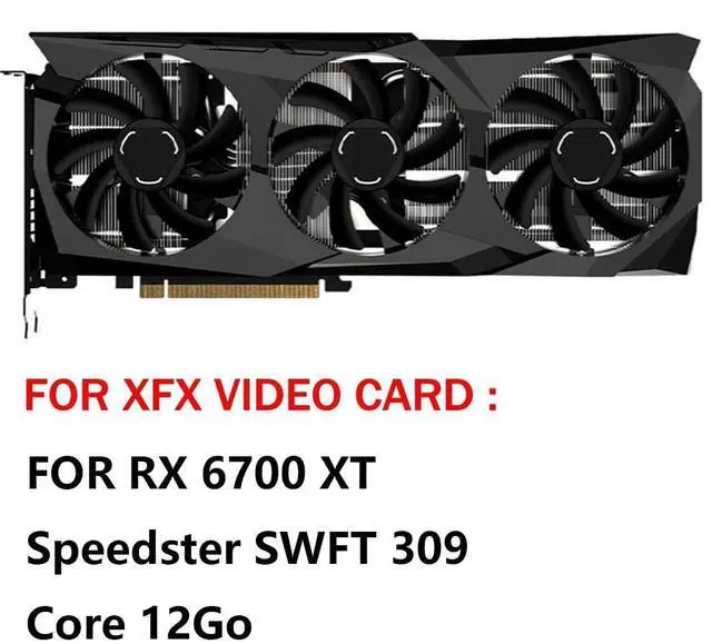 Alt view image 5 of 7 - Graphics Card Cooling Fans Suitable for XFX RX 6700XT Speedster SWFT 309 Core Series Desktop 85mm T129215SU FDC10H12S9-C 12V 0.35A 4Pin Video Card Cooler Fans GPU Fan