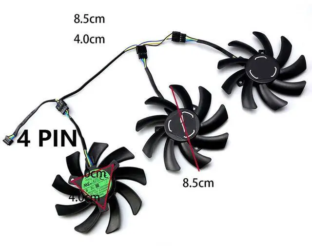 Alt view image 7 of 7 - Graphics Card Cooling Fans Suitable for XFX RX 6700XT Speedster SWFT 309 Core Series Desktop 85mm T129215SU FDC10H12S9-C 12V 0.35A 4Pin Video Card Cooler Fans GPU Fan
