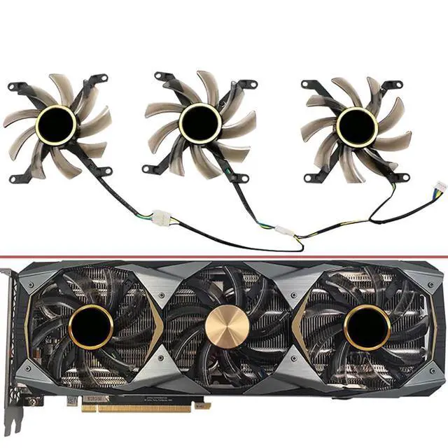 Alt view image 2 of 7 - Graphics Card Cooling Fans Suitable for PNY Manli LEADTEK RTX 2080 2080TI 2080S 2070S GTX 1080ti Series Desktop 85mm T129215SU 12V 0.50A 4Pin Video Card Cooler Fans GPU Fan