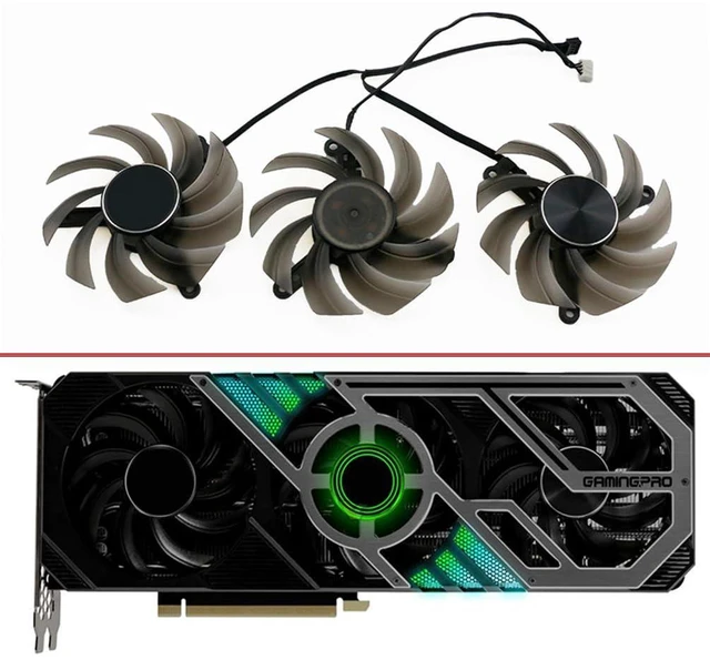 Alt view image 2 of 7 - Graphics Card Cooling Fans Suitable for PALIT RTX 3060ti 3070 3070TI 3080 3080TI 3090 GamingPro OC Series Desktop 82mm TH8015S2H-PC001 FD8015U12D 12V 0.45A 4Pin Video Card Cooler Fans GPU Fan