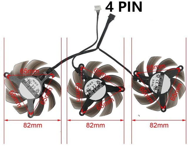 Alt view image 4 of 7 - Graphics Card Cooling Fans Suitable for PALIT RTX 3060ti 3070 3070TI 3080 3080TI 3090 GamingPro OC Series Desktop 82mm TH8015S2H-PC001 FD8015U12D 12V 0.45A 4Pin Video Card Cooler Fans GPU Fan