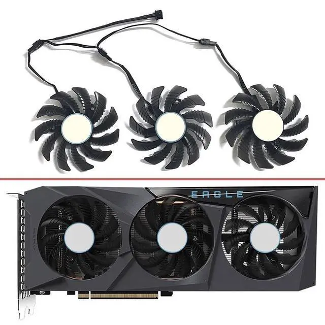 Alt view image 2 of 7 - Graphics Card Cooling Fans Suitable for GIGABYTE RX 6700XT 6700 6600 6600XT Eagle Series Desktop 75mm PLD08010S12HH 12V 0.35A 4Pin Video Card Cooler Fans GPU Fan