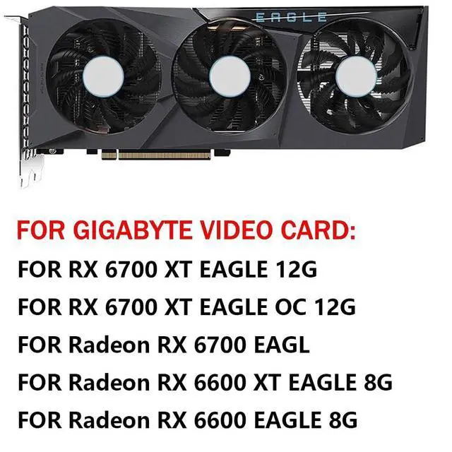 Alt view image 3 of 7 - Graphics Card Cooling Fans Suitable for GIGABYTE RX 6700XT 6700 6600 6600XT Eagle Series Desktop 75mm PLD08010S12HH 12V 0.35A 4Pin Video Card Cooler Fans GPU Fan