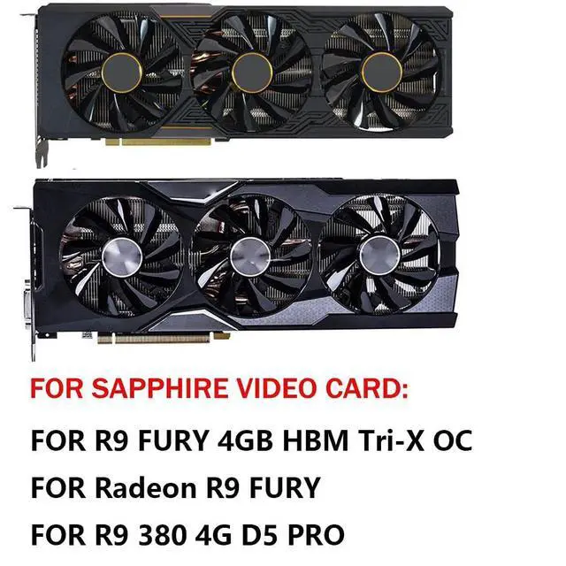 Alt view image 2 of 5 - Graphics Card Cooling Fans Suitable for Sapphire R9 Fury HBM Tri-X OC R9 380 4G D5 PRO Series Desktop 85mm T129215BU 12V 0.50A 4Pin Video Card Cooler Fans GPU Fan