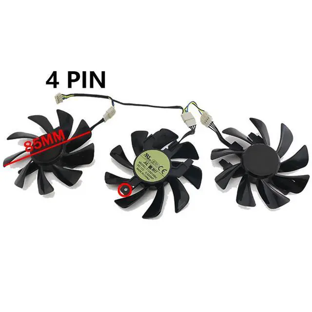 Alt view image 3 of 5 - Graphics Card Cooling Fans Suitable for Sapphire R9 Fury HBM Tri-X OC R9 380 4G D5 PRO Series Desktop 85mm T129215BU 12V 0.50A 4Pin Video Card Cooler Fans GPU Fan