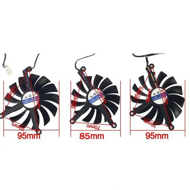 Alt view image 4 of 7 - Graphics Card Cooling Fans Suitable for XFX RX 6800 6800XT 6900XT Speedster 319 Series Desktop Video Card Cooler Fans GPU Fan 85MM CF9015U12D 95mm CF1015U12D 12V 0.55A 4Pin