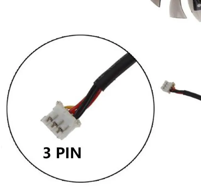 Alt view image 3 of 7 - Graphics Card Cooling Fans Suitable for GIGABYTE GV N560 N560OC N670 GTX 670 580 560 560ti 460 470 HD5870 Series Desktop 75mm T128010SM 12V 0.20A 3Pin Video Card Cooler Fans GPU Fan