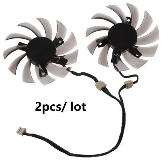Alt view image 5 of 7 - Graphics Card Cooling Fans Suitable for GIGABYTE GV N560 N560OC N670 GTX 670 580 560 560ti 460 470 HD5870 Series Desktop 75mm T128010SM 12V 0.20A 3Pin Video Card Cooler Fans GPU Fan