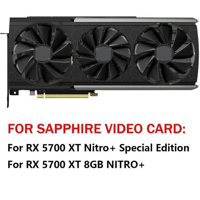 Alt view image 2 of 6 - Graphics Card Cooling Fans Suitable for Sapphire RX 5700 5700XT Nitro+ Special Edition D6 OC Series 95mm 85mm FD10015M12D FDC10H12D9-C 12V 0.45/0.35A 6PIN Desktop Video Card Cooler Fans GPU Fan