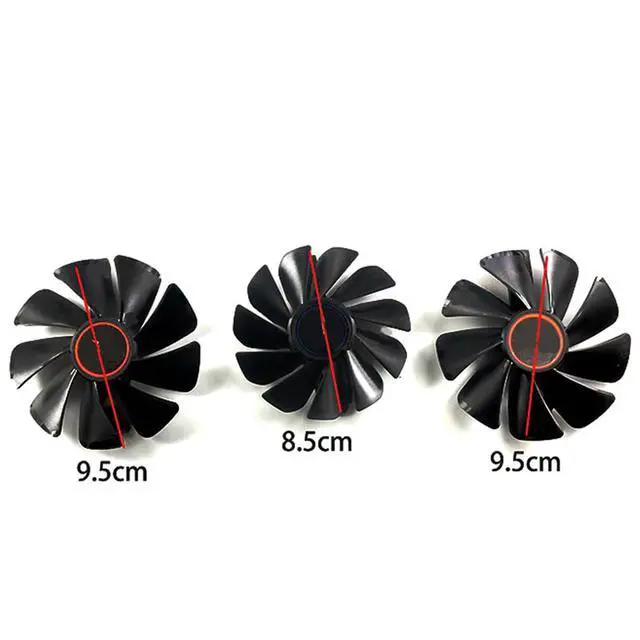Alt view image 3 of 6 - Graphics Card Cooling Fans Suitable for Sapphire RX 5700 5700XT Nitro+ Special Edition D6 OC Series 95mm 85mm FD10015M12D FDC10H12D9-C 12V 0.45/0.35A 6PIN Desktop Video Card Cooler Fans GPU Fan